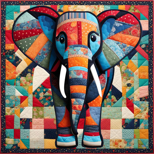 Patchwork project Tutorials Template kit - Quilt design - Elephant