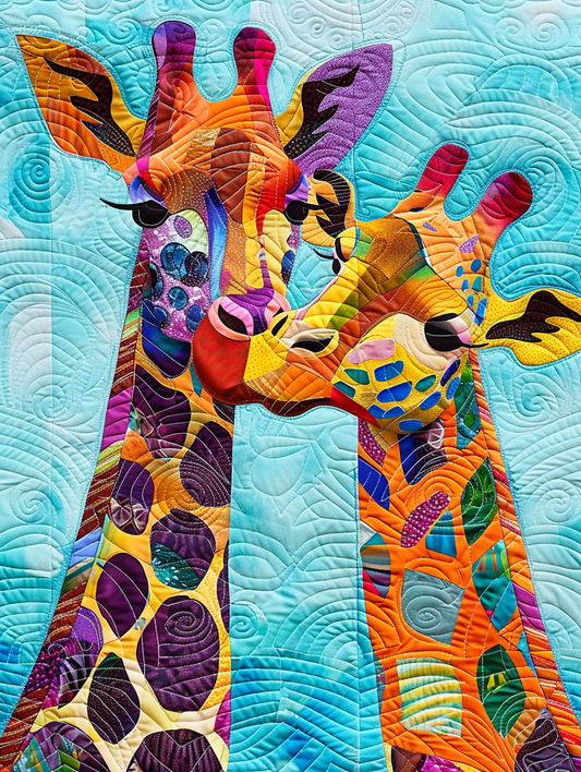 Patchwork project Tutorials Template kit - Quilt design - Giraffes Style D