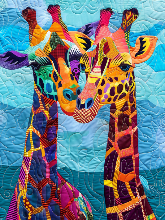 Patchwork project Tutorials Template kit - Quilt design - Giraffes Style E
